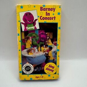 Barney Barney In Concert Kids VHS Yellow Sing Along 1991 Vintage 98071